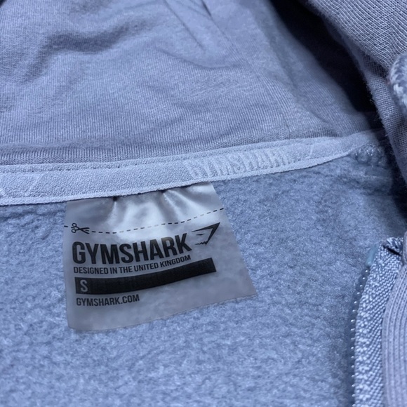 Gymshark Purple Gray Cropped Hoodie Full Zip Fleece Lined Size Small Athleisure - Picture 6 of 9
